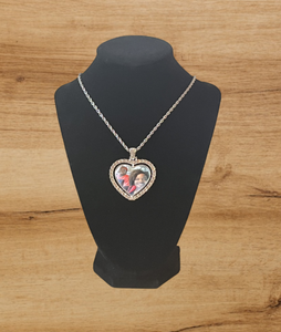 Personalized Bling Heart Spinner Pendant and Necklace