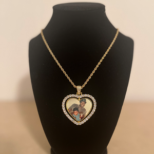 Personalized Bling Heart Spinner Pendant and Necklace