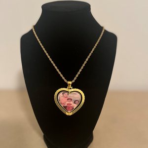 Personalized Bling Heart Spinner Pendant and Necklace